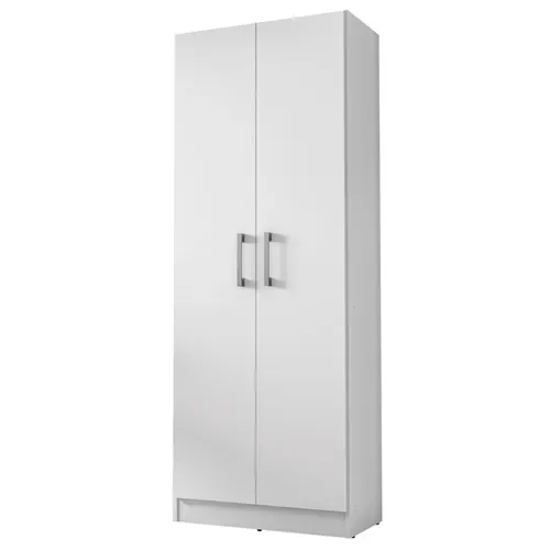 Armoire 2 Portes Blanche Mutifonctions 5 Niches L 61 H 160.6 P 31.8 Cm