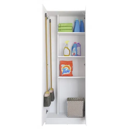 Armoire De Buanderie Et Cellier Blanche 5 Niches L 61 H 170 P 31.8 Cm
