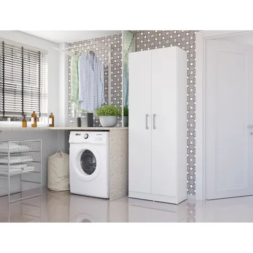 Armoire De Buanderie Et Cellier Blanche 5 Niches L 61 H 170 P 31.8 Cm