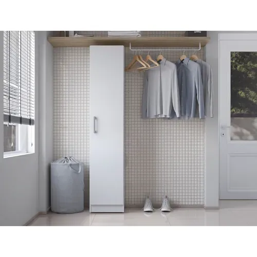 Armoire De Buanderie Et Cellier Blanche 5 Niches Larg 35 Haut 170 Prof 31,8 Cm