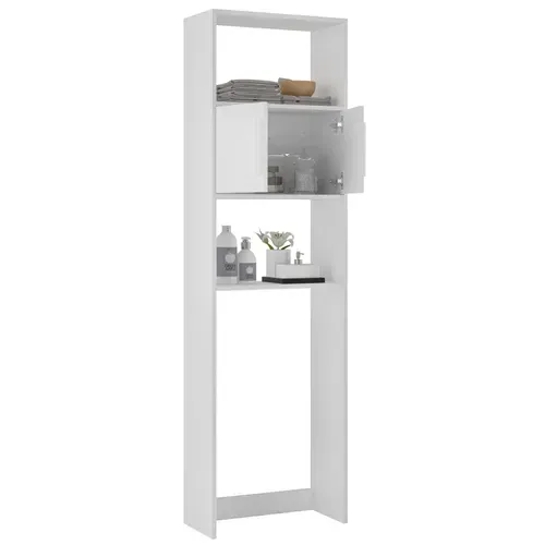 Armoire Wc 2 Portes Blanches 182 Cm 4 Niches