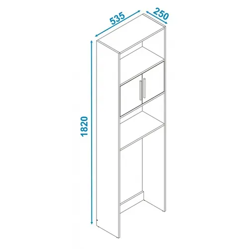 Armoire Wc 2 Portes Blanches 182 Cm 4 Niches