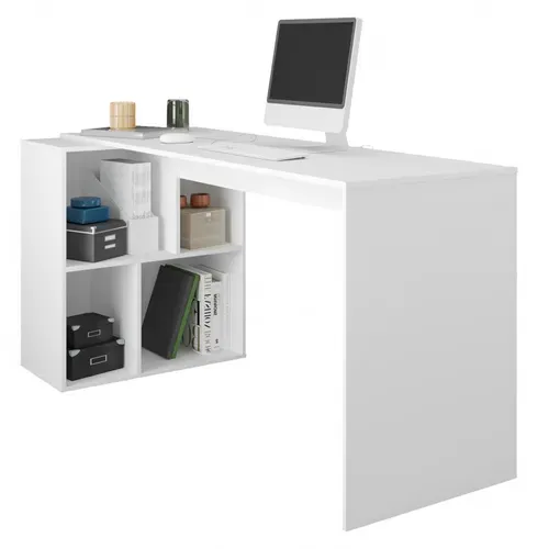 Bureau Et Rayonnage Blanc 4 Niches Office