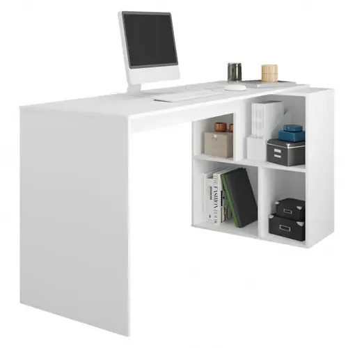 Bureau Et Rayonnage Blanc 4 Niches Office