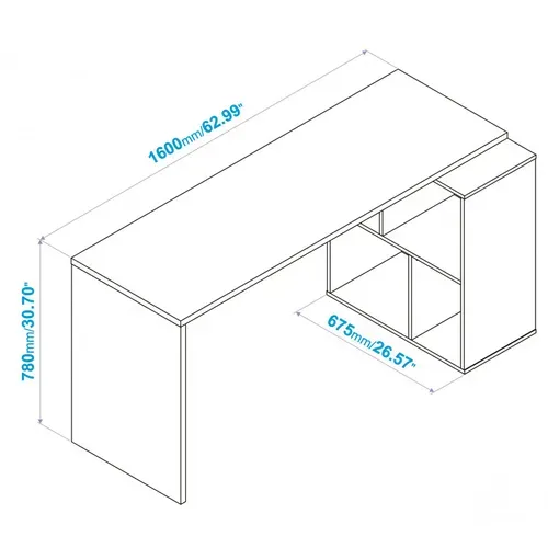 Bureau Et Rayonnage Blanc 4 Niches Office