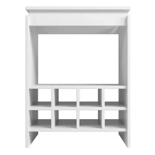 Console - Meuble Bar Blanc Rangement 8 Bouteilles Float