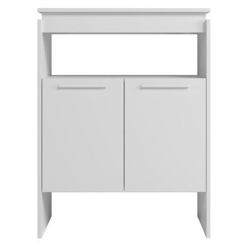 Comptoir Bar 2 Portes 2 Niches Blanc Float