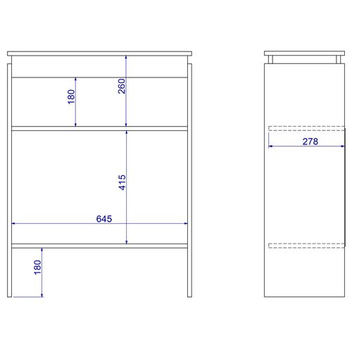 Comptoir Bar 2 Portes 2 Niches Blanc Float