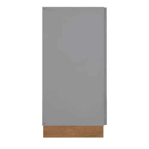 Armoire Basse 2 Portes Gris Mat 4 Niches L 68 H 76 P 37.6 Cm