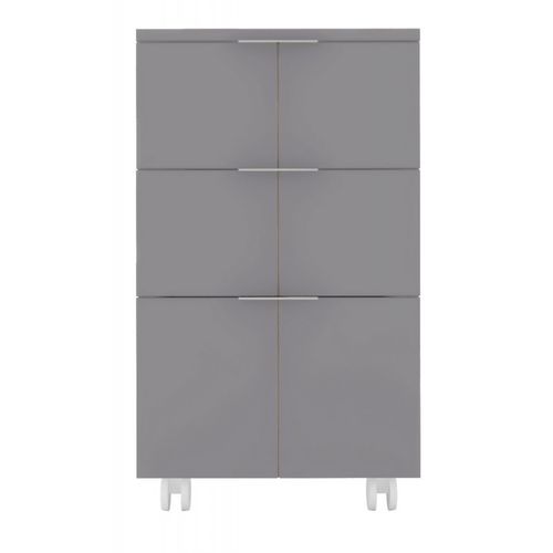 Caisson Roulant 3 Tiroirs Gris Mat 4 Roulettes L 36 H 64 P 36 Cm