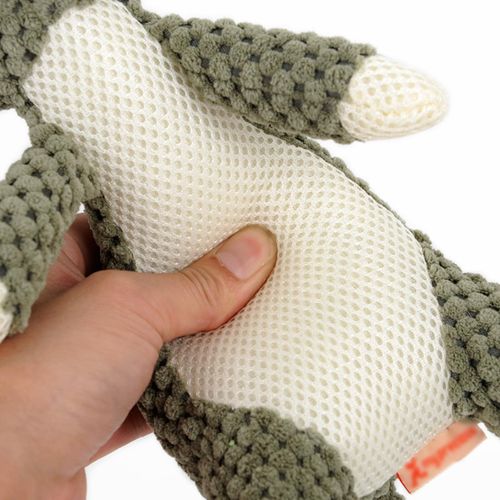 Jouet Chien Indestructible Loup Olive En Velours Ananas, Résistant Et Facile À Nettoyer