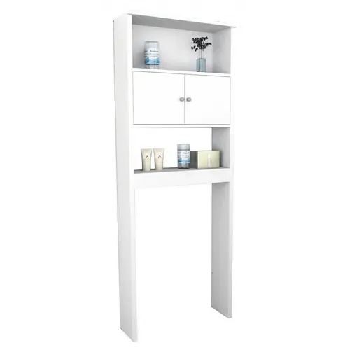 Armoire Wc 2 Portes Blanches 2 Niches L 65 H 175 P 22 Cm