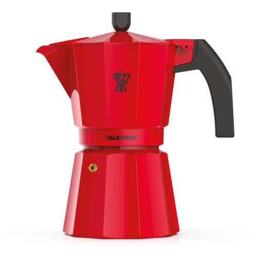 Cafetiere Italienne - Italexpress - Aluminium - 6 Tasses - Rouge