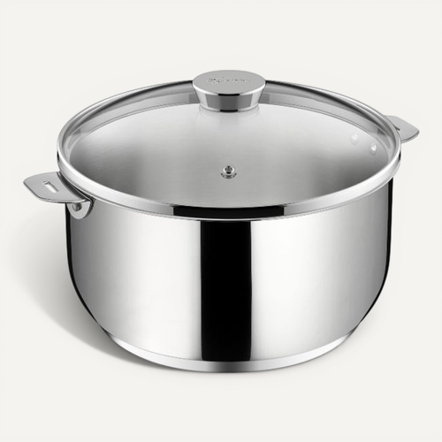 Salvaspazio+ Faitout Inox Non Revêtu 26 Cm Lagotherm + Couvercle Verre - 12138031226