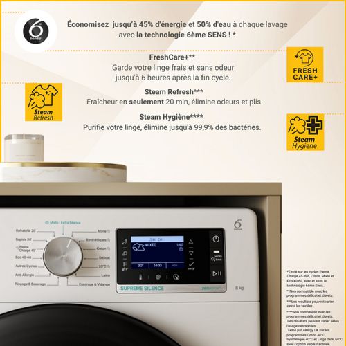 Lave-linge hublot WHIRLPOOL W7X89RSILENCEFR 8kg