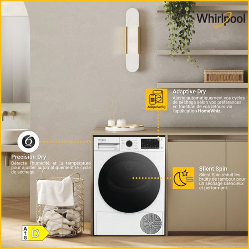 Sèche linge hublot WHIRLPOOL CWD93MWBSFR 9kg