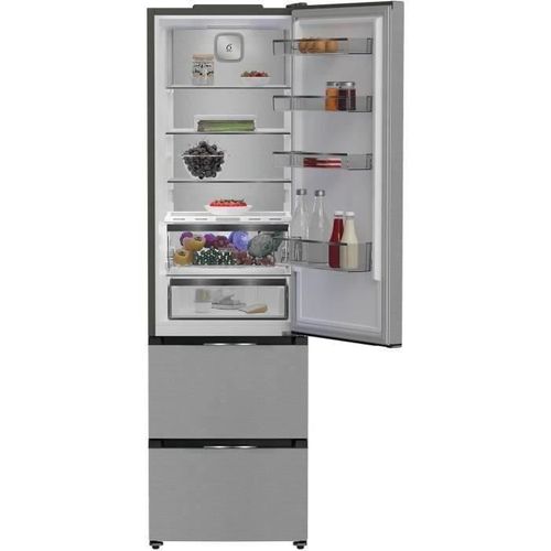 Réfrigérateur Combiné - Whkf6352x5e - Classe C - 351 L (249l + 102l) - 35 dB - Dual No Frost - Gris