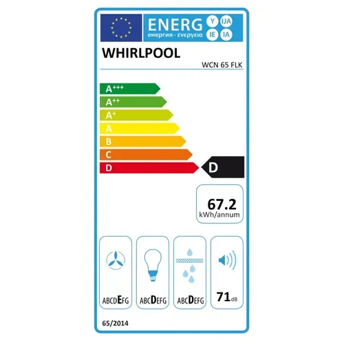 Hotte visière WHIRLPOOL WCN65FLK
