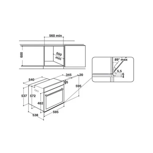 Four Intégrable Multifonction 73l 60cm A+ Pyrolyse Inox - W6om54s1p