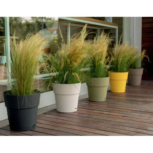 Pot De Fleur Ethica - 2 L - 40 X H39 Cm - Avec Réserve D'eau - Blanc