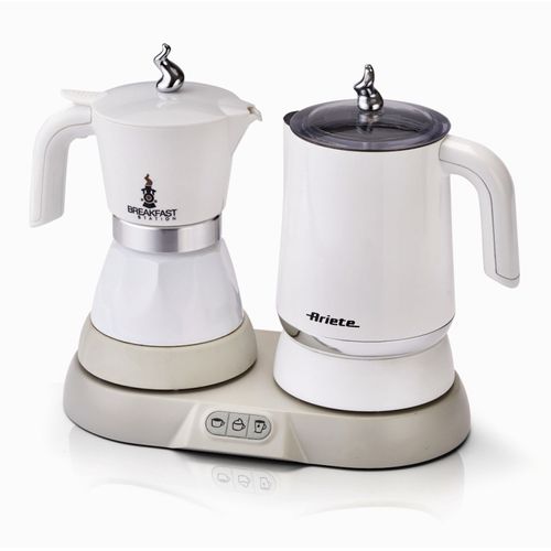 Cafetière Italienne Avec mousseur à Lait 500w Blanc - modèle 1344