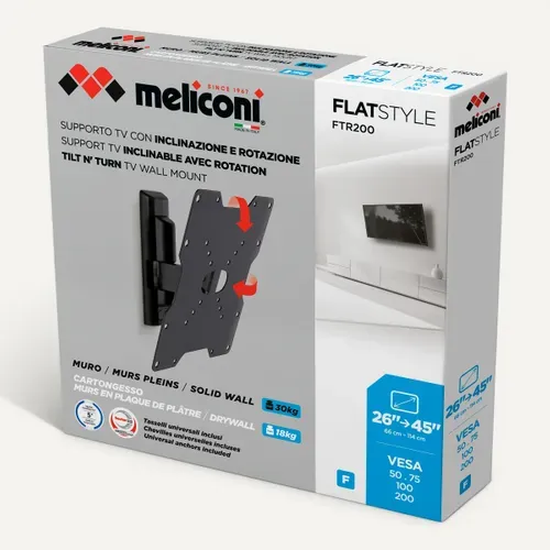 Support TV MELICONI FTR-200 FLAT CG vue 3/4