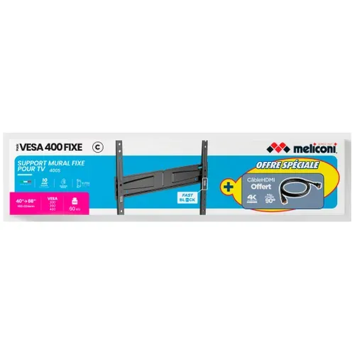 Support mural MELICONI PACK VESA 400 FIXE vue 3/4