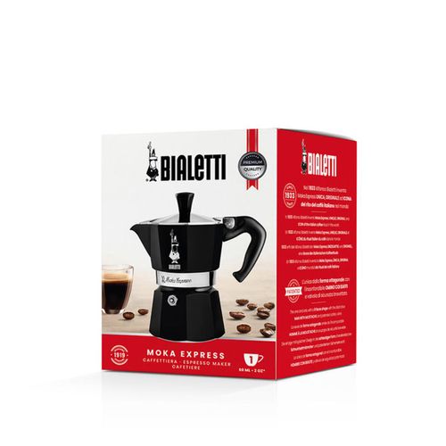 Cafetière Italienne La Mokina – Aluminium 1 Tasse (40 Ml) Noir, Poignée Ergonomique