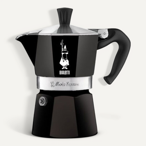 Cafetière Italienne La Mokina – Aluminium 1 Tasse (40 Ml) Noir, Poignée Ergonomique