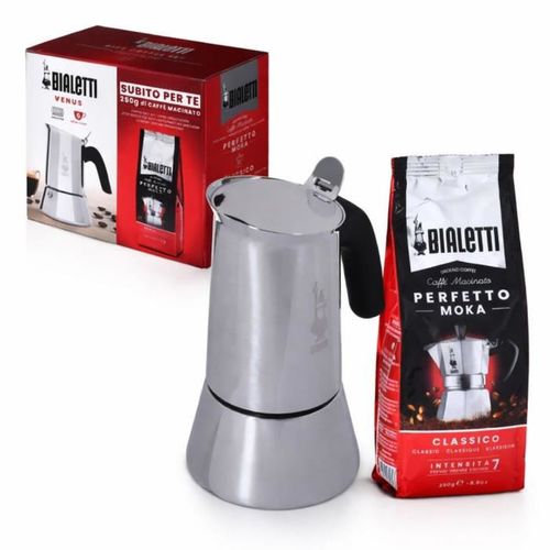Cafetière Italienne Venus 6 Tasses Inox 18/10 Induction + 250 G Café