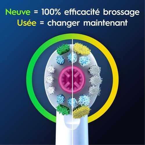 Brossettes Oral-b - 3d White - Pack De 8 Brossettes Pour Brosse à Dent Électrique