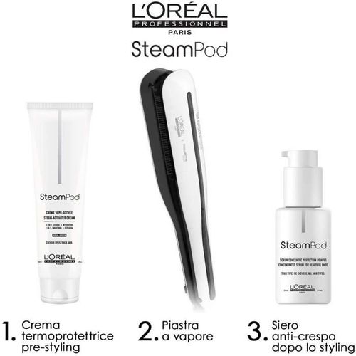 Lisseur Vapeur Professionnel - Steam Elixir - Plaque Céramique + Huile D'argan - 4 Températures