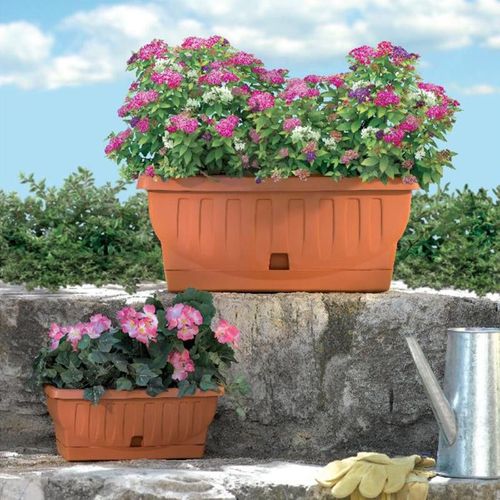 Jardinière "natura" - Terracotta - L 61 X L 29 X H 26 Cm