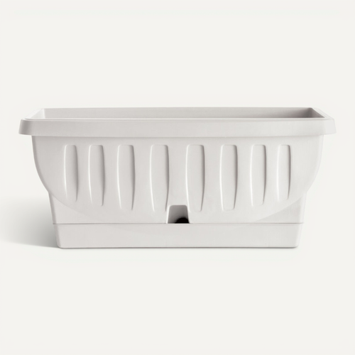 Jardinière Avec Soucoupe "natura" - Blanc - 3,5l