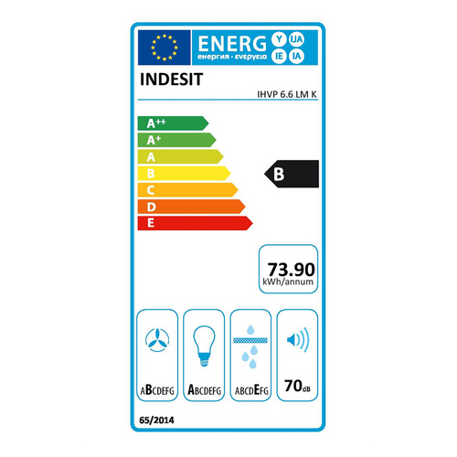 Hotte décorative murale 700 m3/h largeur 60 cm - LHVP66LMK