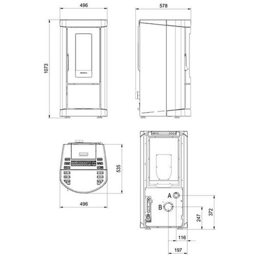 Poêle à Granulés De Bois 8kw Blanc Miettaevoblanc