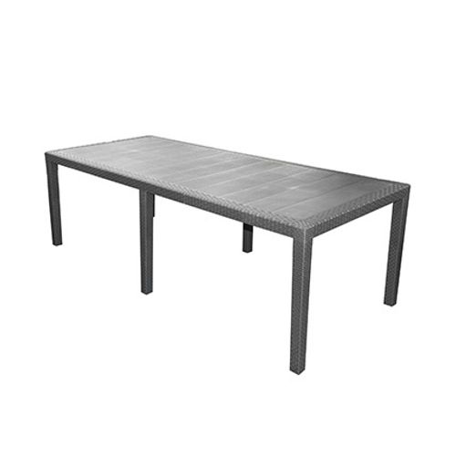 Table De Jardin Extensible Queen 150–220 X 90 X 72 Cm Anthracite Effet Rotin