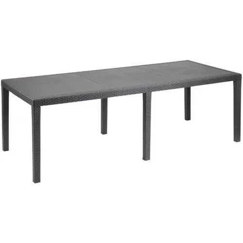 Table De Jardin Extensible Queen 150–220 X 90 X 72 Cm Anthracite Effet Rotin