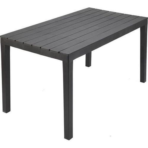 Table De Jardin 4 A 6 Personnes 140x80 Cm Polypropylene Anthracite
