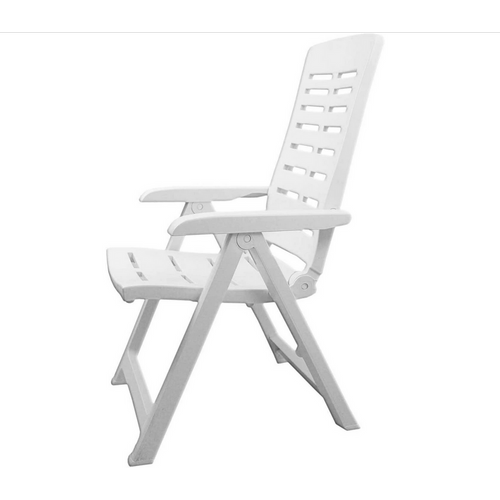 Lot De 4 Fauteuils De Jardin Pliants En Plastique Blanc