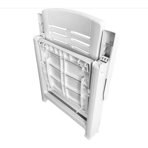 Lot De 4 Fauteuils De Jardin Pliants En Plastique Blanc
