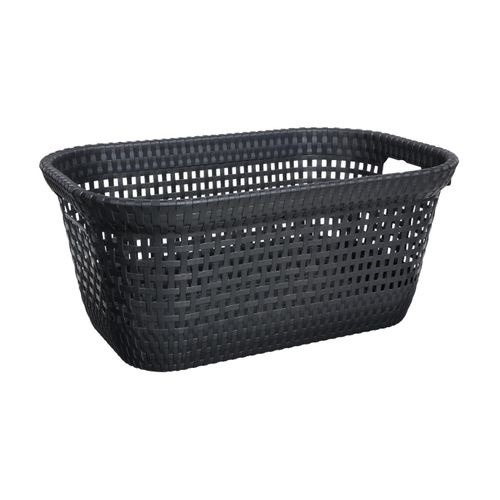 Panier à Linge 45l Gris 2 Poignées Intégrées L 59 X P 38.5 X H 26 Cm