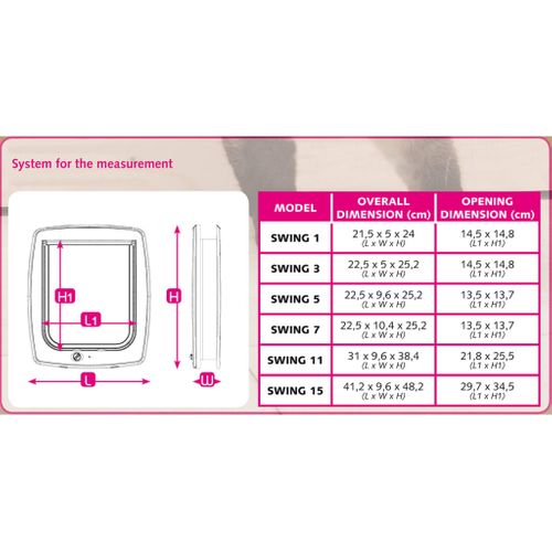 Chatière Manuelle Swing 1 - 2 Positions, Blanche, Ouverture 14,8 Cm