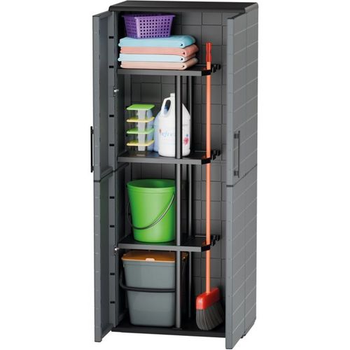 Armoire De Rangement En Polypropylène Gris 68 X 37 X 163 Cm