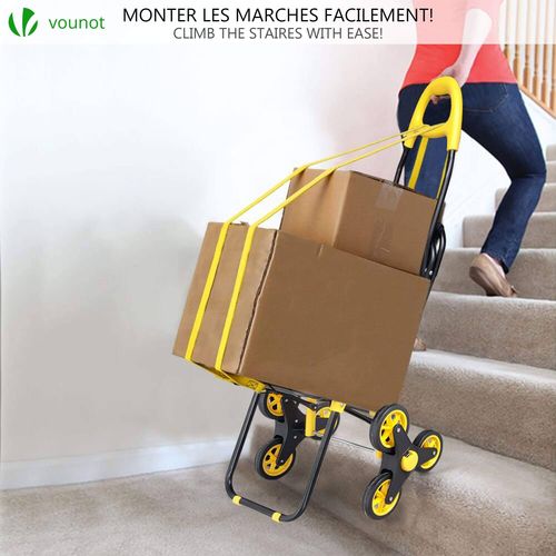 Chariot De Courses Pliable Avec Siege Jaune