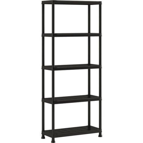 Étagère Modulaire 5 Niveaux 176 X 75 X 32 Cm - Noir, 25 Kg/étagère