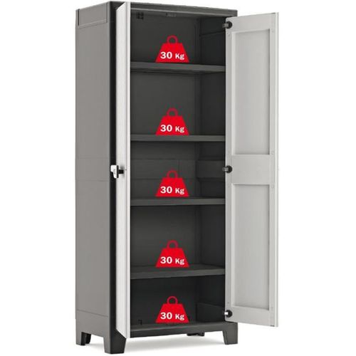 Armoire Haute Résine Titan 182 X 80 X 44 Cm - 5 Étagères Verrouillable