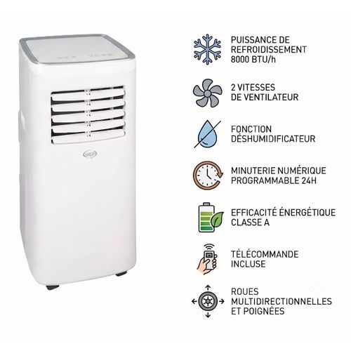Climatiseur Mobile Compact Blanc 8000btu Classe à  Arg-etienne