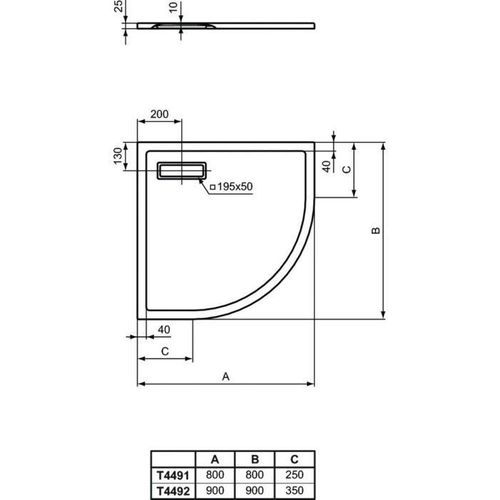 Receveur De Douche Extra Plat Quart De Cercle Ultraflat New 80x80 Cm Blanc