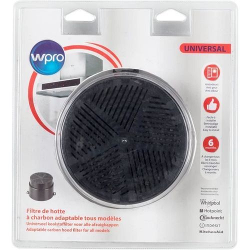 Unf001 Filtre De Hotte à Charbon Universel Adaptable Tous Modeles Diametre 153 Mm Autoextinguible